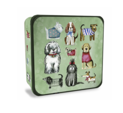 Grandma Wilds Embossed Dogs in Jumbers Blik