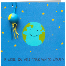 Kaart + Enveloppe: Ik Wens jouw alle Geluk van de Wereld