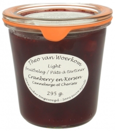 Woerkom's Cranberries Kersen Confituur 295 gram LIGHT