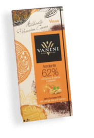 Vanini Chocolade Puur 62% met Sinaasappel en Cashewnoten