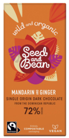 Seed & Bean Pure Chocolade 72% Mandarijn & Gember Bio