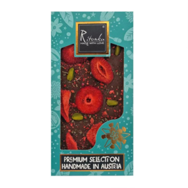 Ritonka Luxe Chocolade Reep Melk met Aardbeien, Pistache & Basilicum