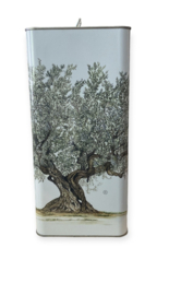 Fles met Olijfolie Dorica Groene Tint Glaswerk + 1000 ml. Siciliaanse Olijfolie