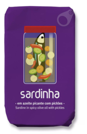 Sardinha Sardines Sardientjes in pittige olijfolie met Augurken