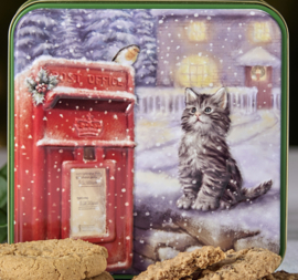 Embossed Kitten & Post Box Tin (met Fudge)