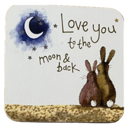 Alex Clark Onderzetter Moon & Back Liefde (PER STUK)