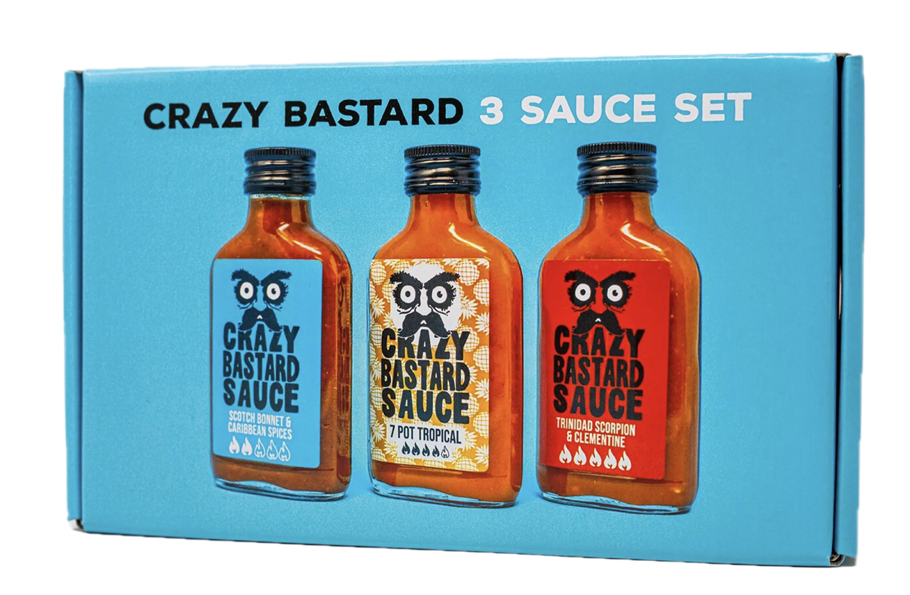 Crazy Bastard Sauce Set Caribbean Box
