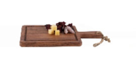 Pure Acacia Wood Serveerplank recht met Sapgoot 35 x20 x 2 cm