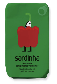 Sardinha Sardines Sardientjes in Biologische Olijfolie en bio Rode Pepers