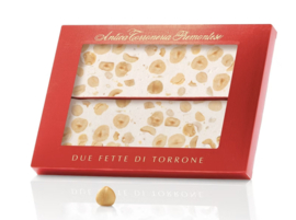 Nougat 2 plakken in Geschenkdoos Rood