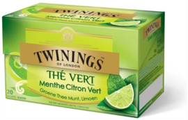 Twinings Thee Green Mint & Lemon 20 st. (groen)