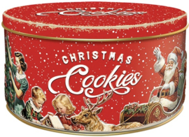 Rood Rond Vintage Kerstblik met Kerst Koekjes