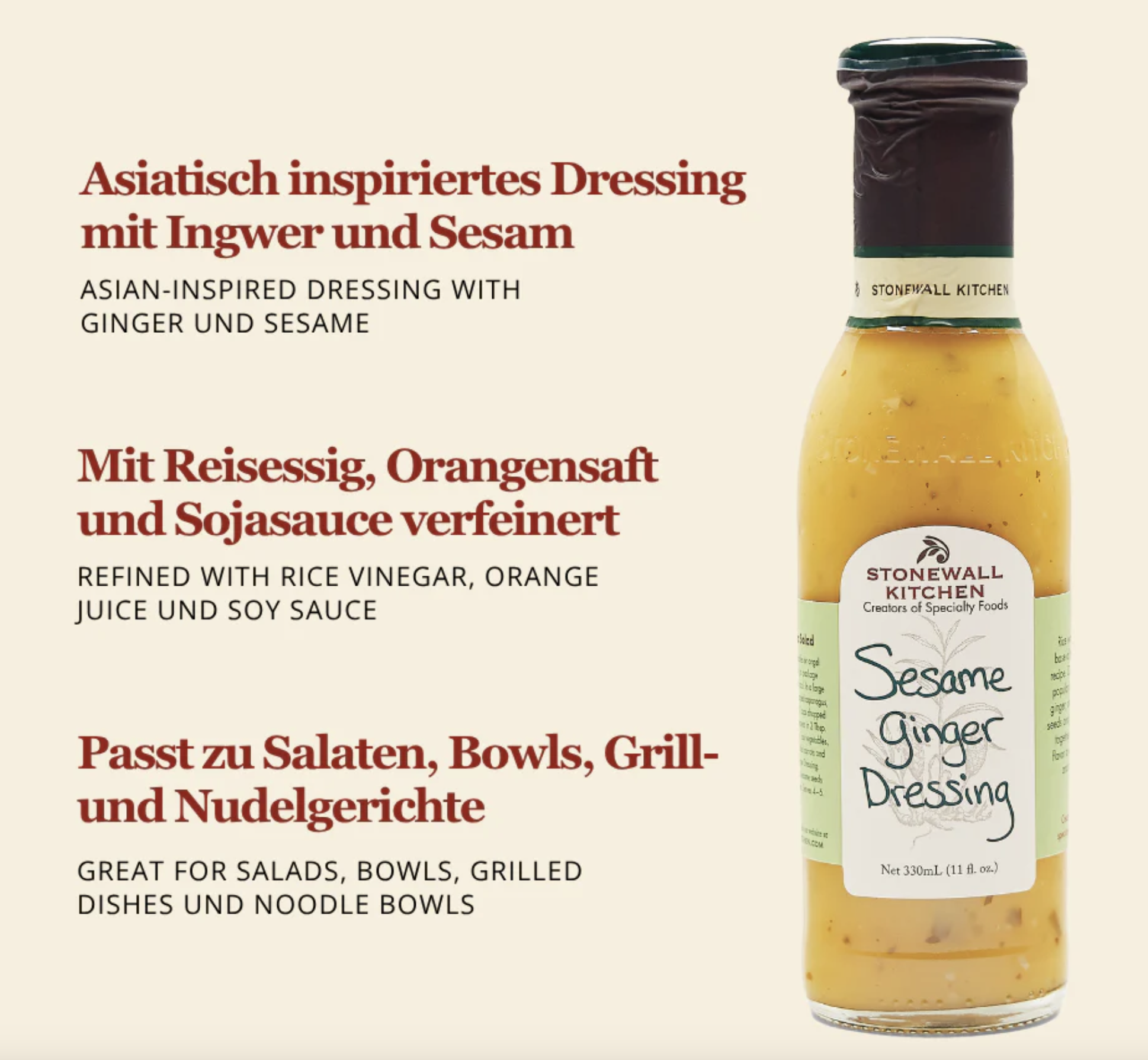 Stonewall Kitchen Sesame Ginger Dressing