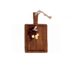 Pure Acacia Wood Serveerplank recht met Sapgoot 35 x20 x 2 cm