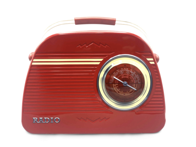 Leeg Blik Rounded Radio Red