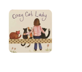 Alex Clark Onderzetter Crazy Cat Lady Katten (PER STUK)