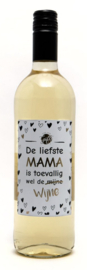 Wijn Wit met tekst: De Liefste Mama is toevallig wel de Wijne!