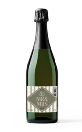 Cava Wijn met Tekst "Mr. & Mrs" (Trouwen - Bruiloft - Huwelijk)