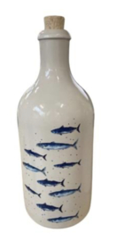 Marechal Fles Delfsblauwe Vissen LEEG voor 500 ml.