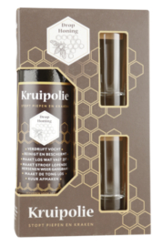 Kruipolie 50 cl kadoverpakking + 2 glazen (Drop Honing Smaak)