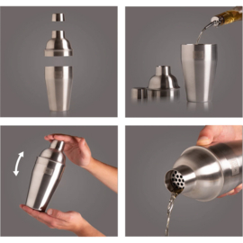 Vacuvin Cocktail Shaker Stainless Steel 550 ml. RVS