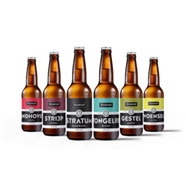 Eindhoven Eindelyk 6x Bier in een luxe Houten Bierkratje verpakt en folie.