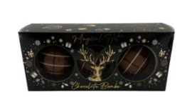 Kerst Chocolade Bomb Giftset 3 st. Zwart