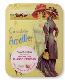 Amatller - Bloemblaadjes Witte Chocolade & Aardbeien