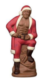 Chocolade Kerstman in Sexy Kerstpak 20 cm. (Alleen afhalen ivm breuk)