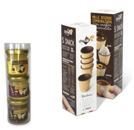 ChoCup 5 pack + Kado koker Advocaatjes (Samen verpakt  in folie met Lintje)  (VANAF HALF OKT WEER LEVERBAAR)