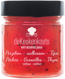 Keukenkoets Witte Perziken en Aalbessen met Tijm Confiture