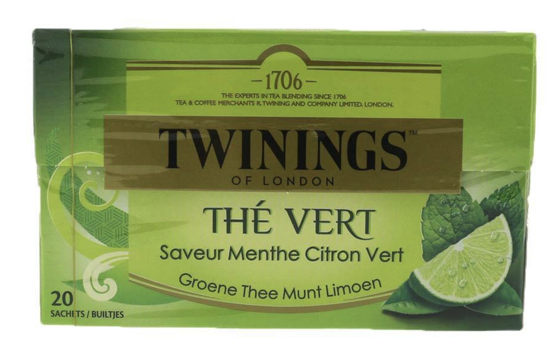 Twinings Thee Green Mint & Lemon 20 st. (groen)