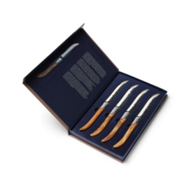 Moments Steakmessen Forged Olijfhout set van 4