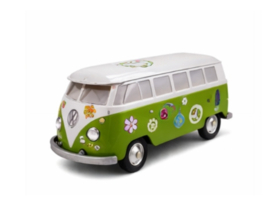 Volkswagen Combi Licht Groen met Bloemen (vul zelf met 6 stuks Cannoli)