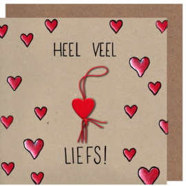 Kaart + Enveloppe: Heel veel Liefs!