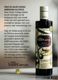 Arbequina Olijfolie Pago de ValdeCuevas 500 ml.