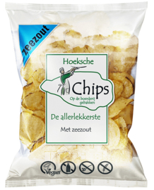 *Hoeksche Chips Naturel met Zeezout DOOS 10 zakken