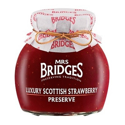 Mrs Bridges Luxe Schotse Aardbeien jam (60% fruit)