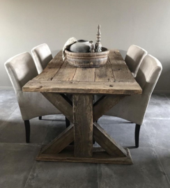 Eiken wagondelen eettafel -Iris-