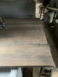 Landelijke eettafel teak, A-poot