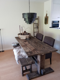 Eiken wagondelen eettafel -Ina-