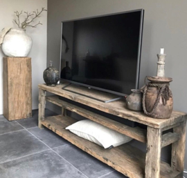 Eiken wagondelen tv meubel -Milou- op maat gemaakt