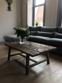Eiken wagondelen salontafel - op maat gemaakt