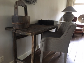 Eikenwagondelen bureau/ sidetable