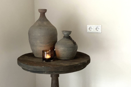 Oud houten wijntafel 61 cm