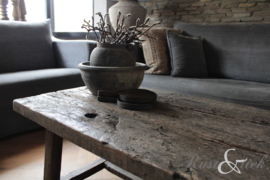 Eiken wagondelen salontafel - op maat gemaakt