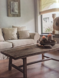 Eiken wagondelen salontafel - op maat gemaakt