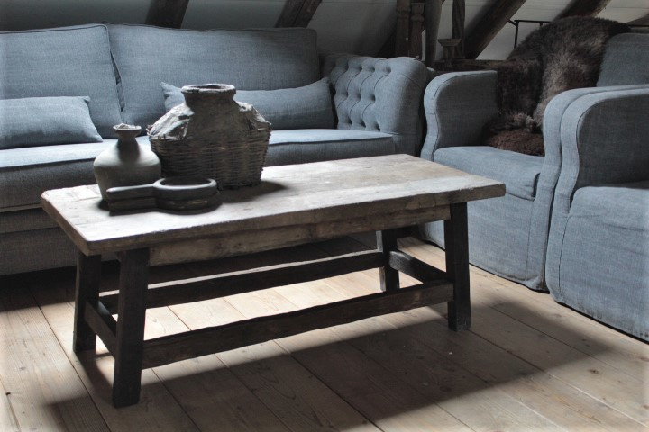 Oud houten salontafel 120x50 cm | Salontafels en tv meubels Rust & tiek