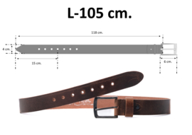 Riem bruin leer 105 cm