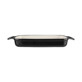Vogue rechthoekige gietijzeren ovenschaal zwart 1,8ltr